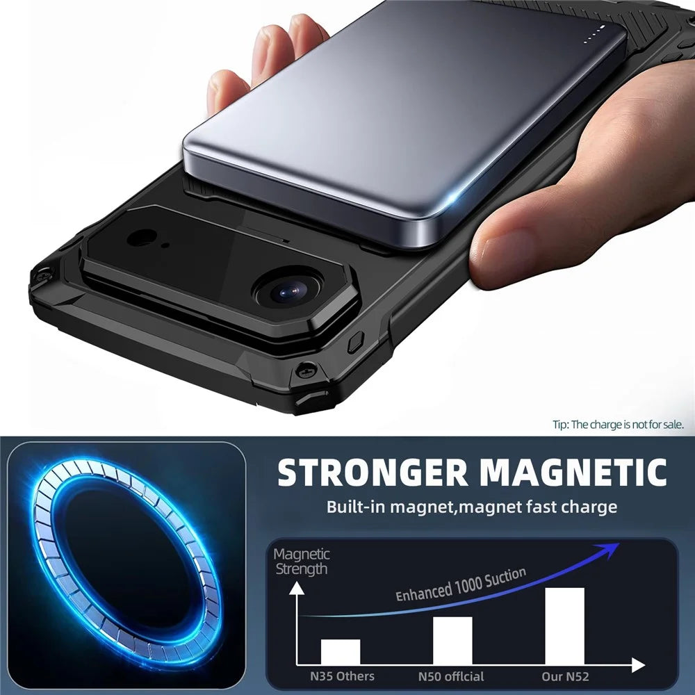 For iPhone Air Case Aluminum Alloy + Silicone Lens Kickstand Phone Cover with Tempered Glass Film - Black - 7