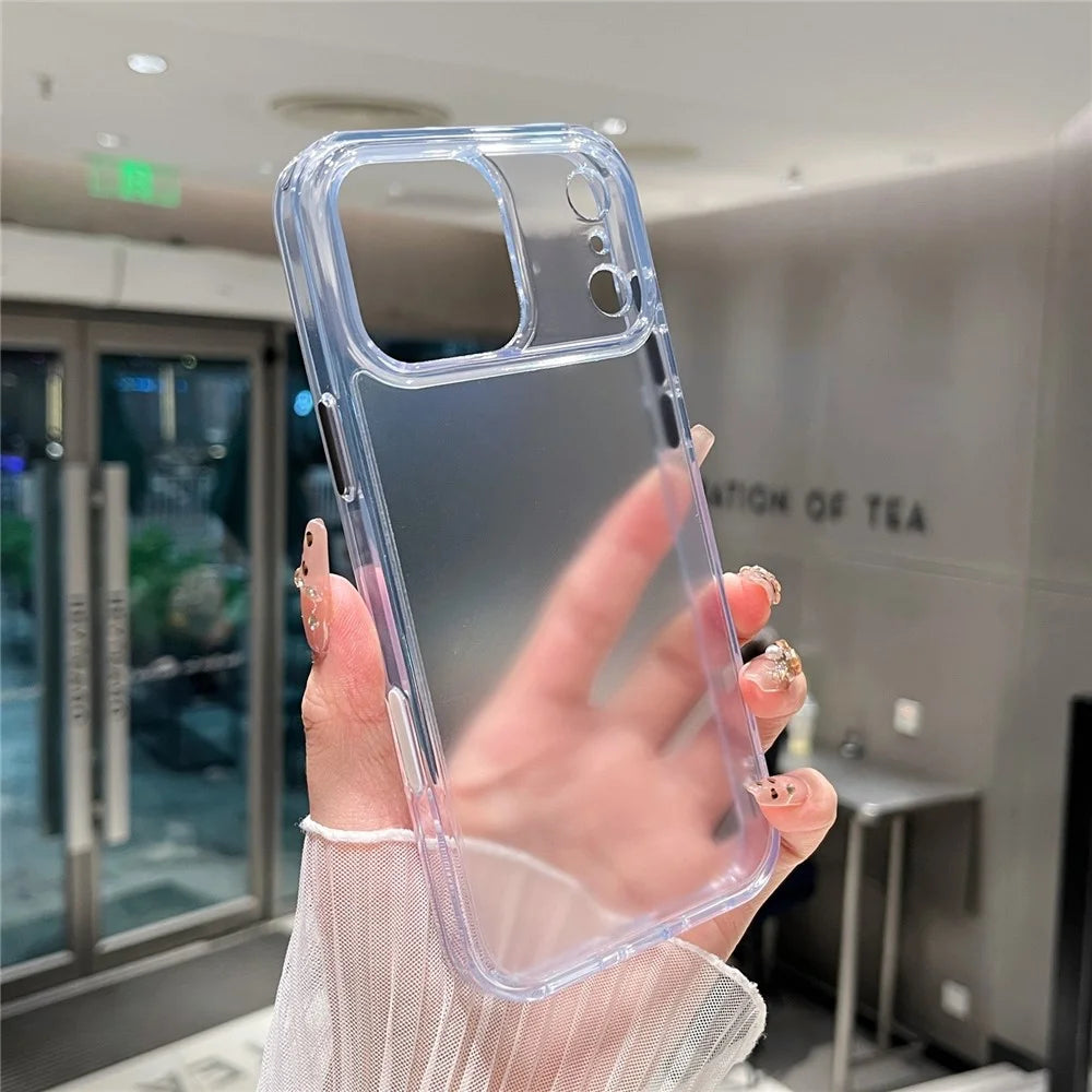 For iPhone 17 Pro Max Clear Case Shockproof PC + TPU Matte Phone Cover - 5