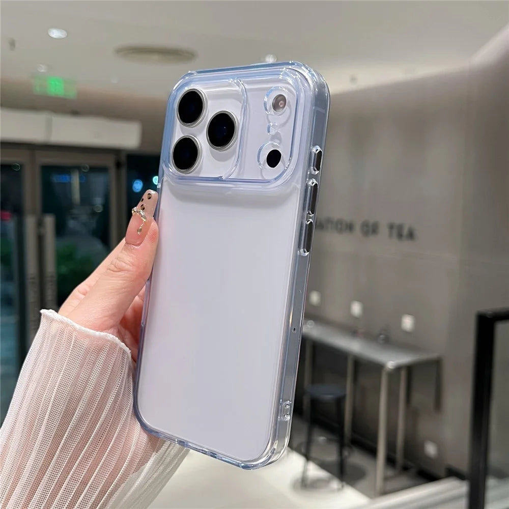 For iPhone 17 Pro Clear Case Shockproof PC + TPU Matte Phone Cover - 3
