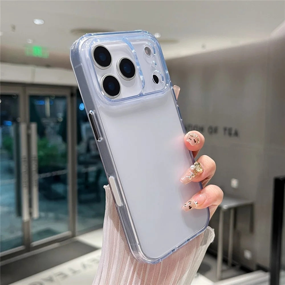 For iPhone 17 Pro Clear Case Shockproof PC + TPU Matte Phone Cover - 4