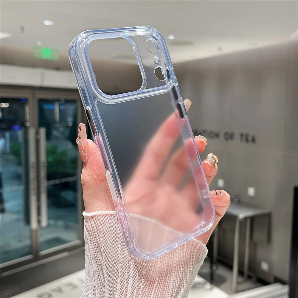 For iPhone 17 Pro Clear Case Shockproof PC + TPU Matte Phone Cover - 6