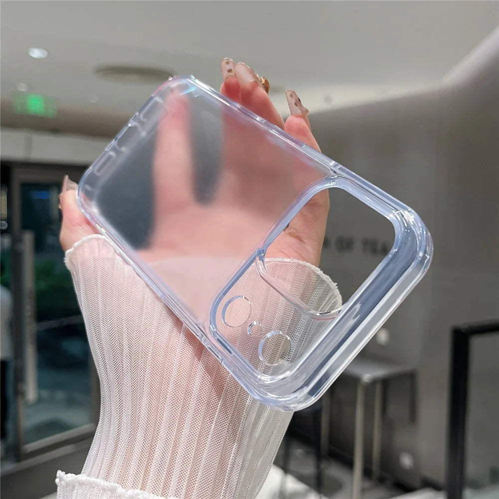 For iPhone 17 Pro Clear Case Shockproof PC + TPU Matte Phone Cover - 7