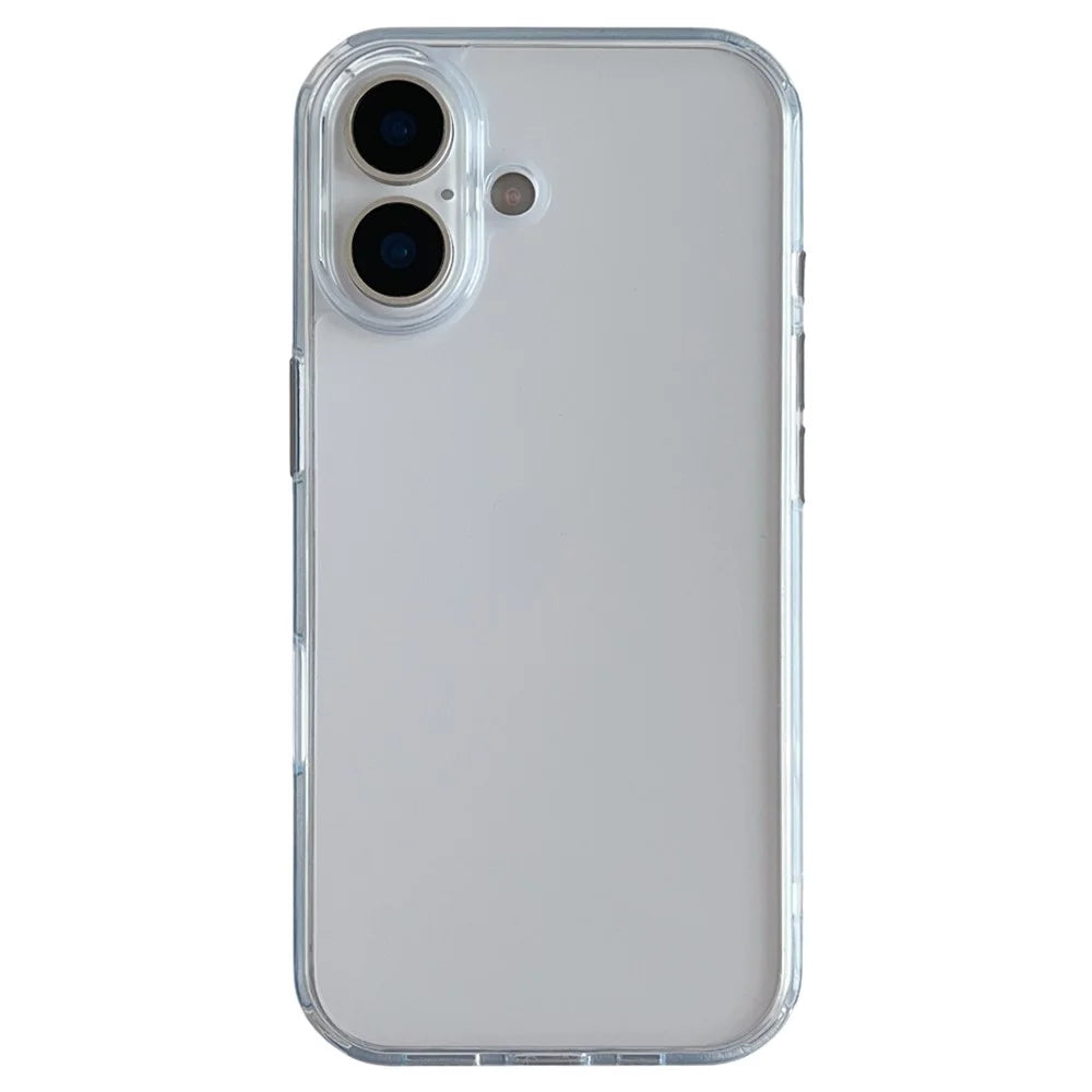 For iPhone 17 Clear Case Shockproof PC + TPU Matte Phone Cover - 1