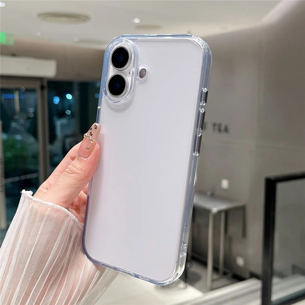 For iPhone 17 Clear Case Shockproof PC + TPU Matte Phone Cover - 2