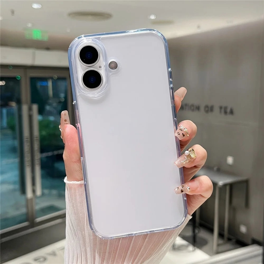 For iPhone 17 Clear Case Shockproof PC + TPU Matte Phone Cover - 4
