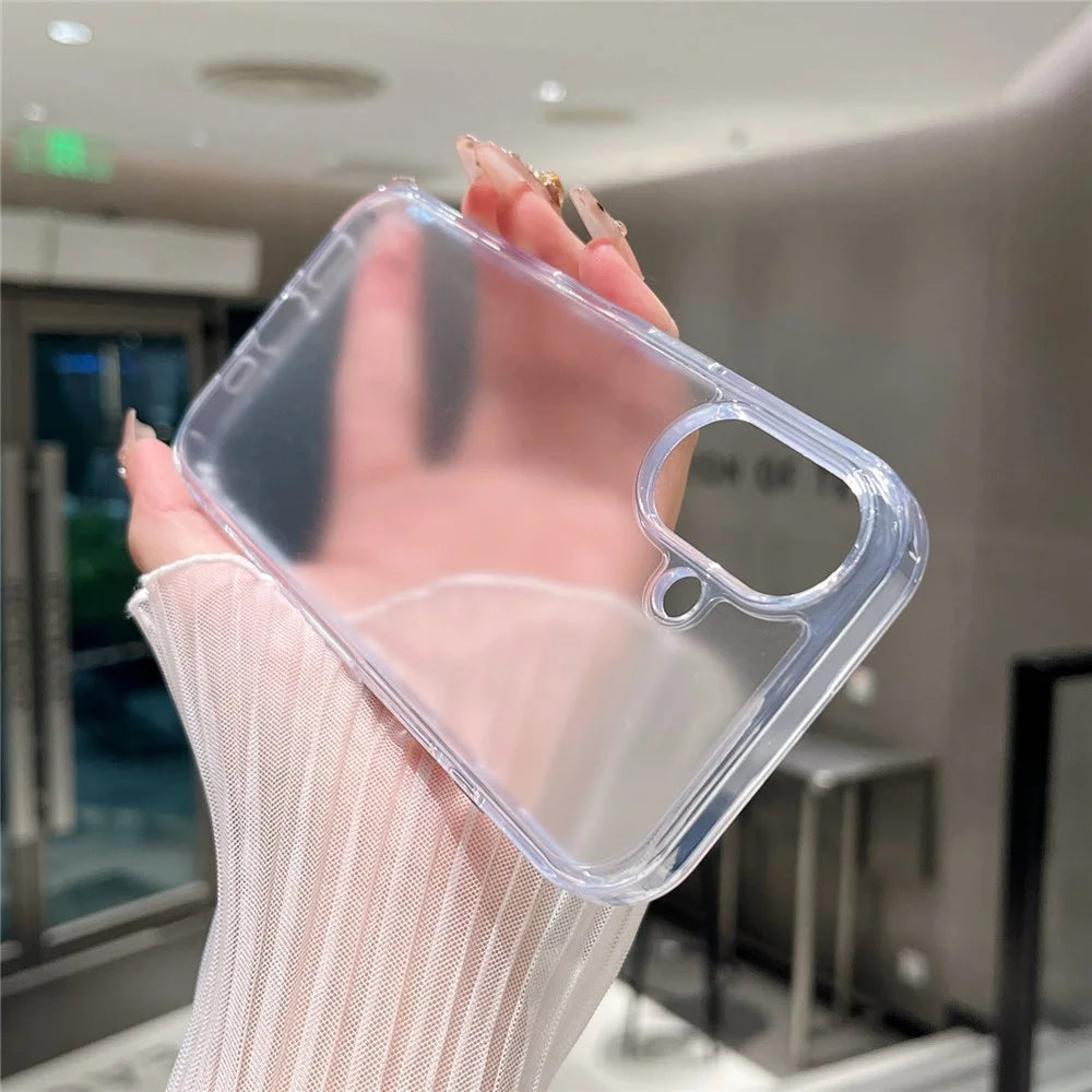 For iPhone 17 Clear Case Shockproof PC + TPU Matte Phone Cover - 5
