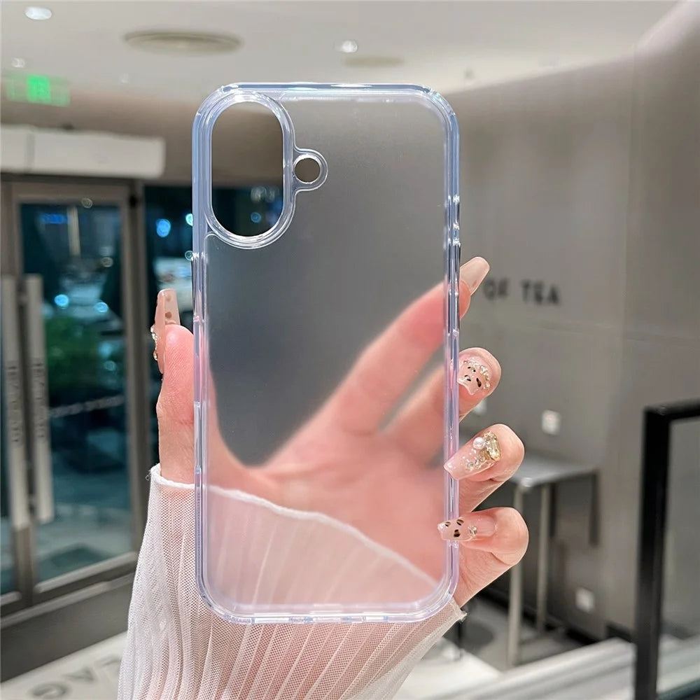 For iPhone 17 Clear Case Shockproof PC + TPU Matte Phone Cover - 6