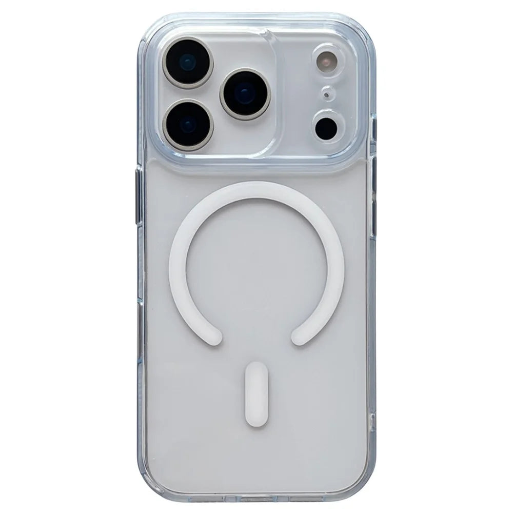 For iPhone 17 Pro Magnetic Clear Case PC +TPU Hybrid Phone Cover Compatible with MagSafe - 1
