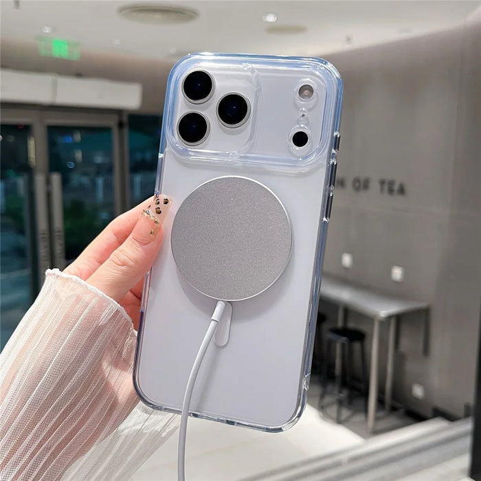 For iPhone 17 Pro Max Magnetic Clear Case PC +TPU Hybrid Phone Cover Compatible with MagSafe - 5