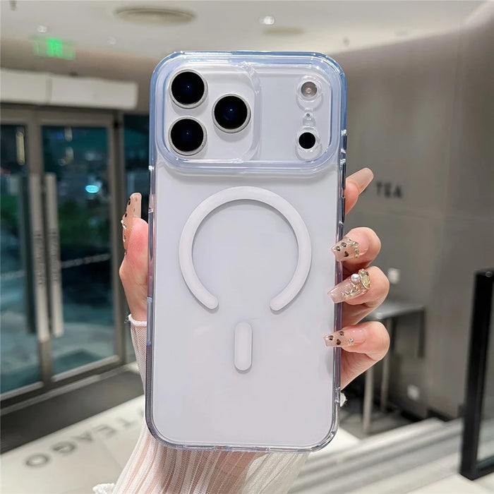For iPhone 17 Pro Max Magnetic Clear Case PC +TPU Hybrid Phone Cover Compatible with MagSafe - 7