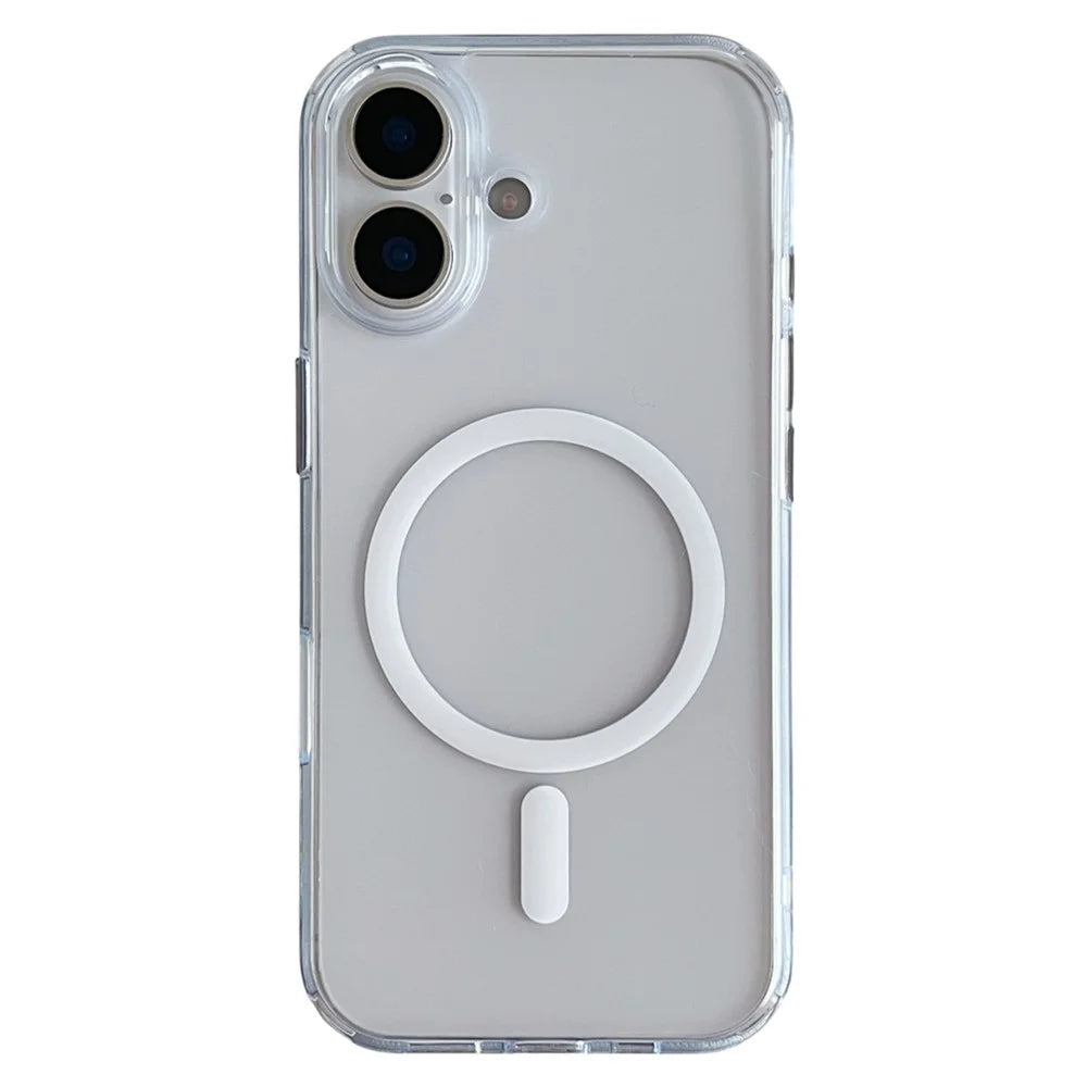 For iPhone 17 Magnetic Case Matte Clear Phone Cover Compatible with MagSafe - 1