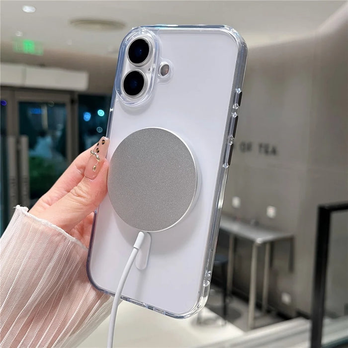 For iPhone 17 Magnetic Case Matte Clear Phone Cover Compatible with MagSafe - 2