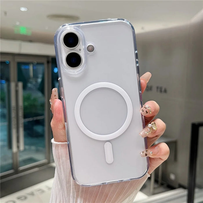 For iPhone 17 Magnetic Case Matte Clear Phone Cover Compatible with MagSafe - 3