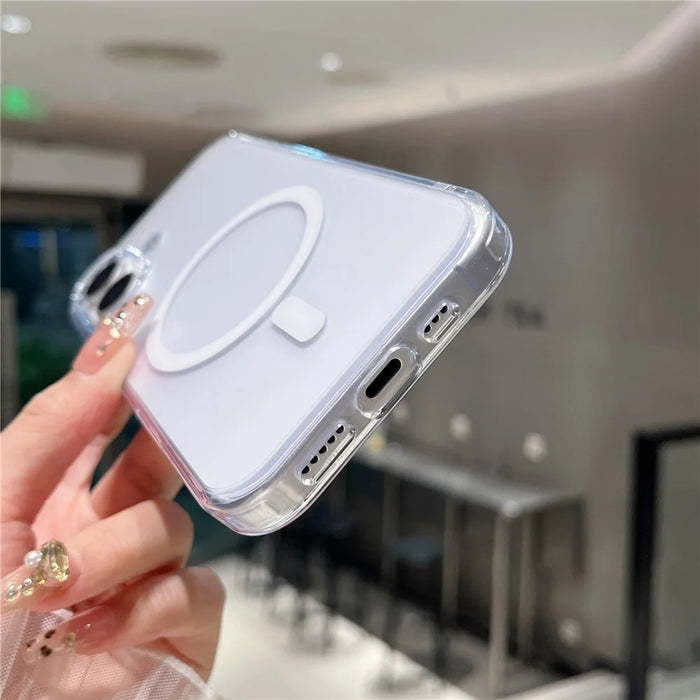 For iPhone 17 Magnetic Case Matte Clear Phone Cover Compatible with MagSafe - 5