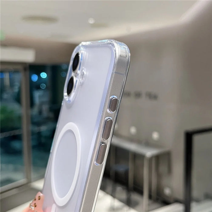 For iPhone 17 Magnetic Case Matte Clear Phone Cover Compatible with MagSafe - 6
