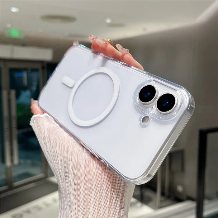 For iPhone 17 Magnetic Case Matte Clear Phone Cover Compatible with MagSafe - 7