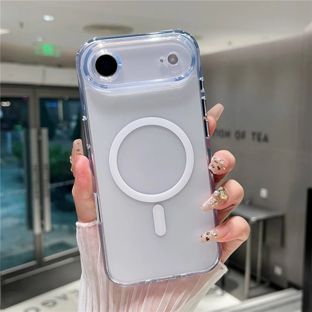 For iPhone Air Magnetic Case Matte Clear Phone Cover Compatible with MagSafe - 7