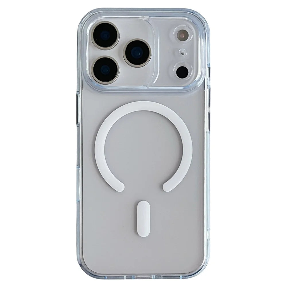 For iPhone 17 Pro Magnetic Case Matte Clear Phone Cover Compatible with MagSafe - 1