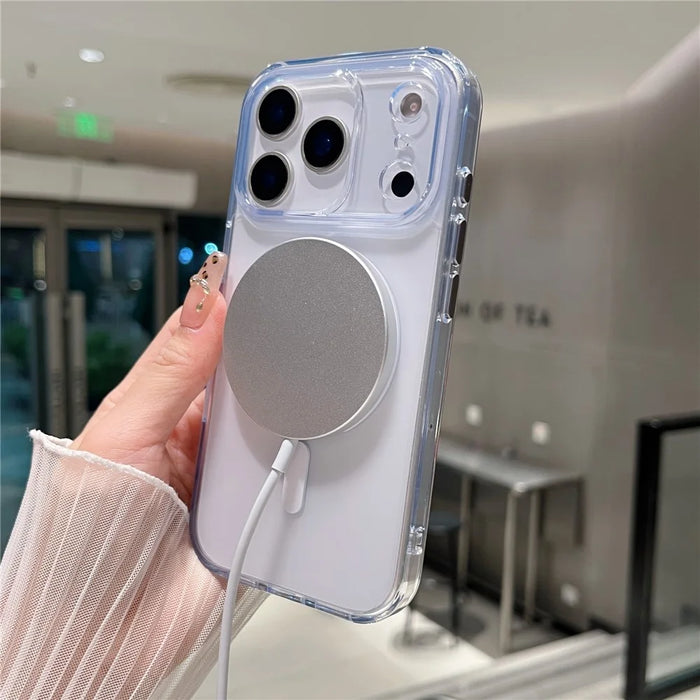 For iPhone 17 Pro Magnetic Case Matte Clear Phone Cover Compatible with MagSafe - 3