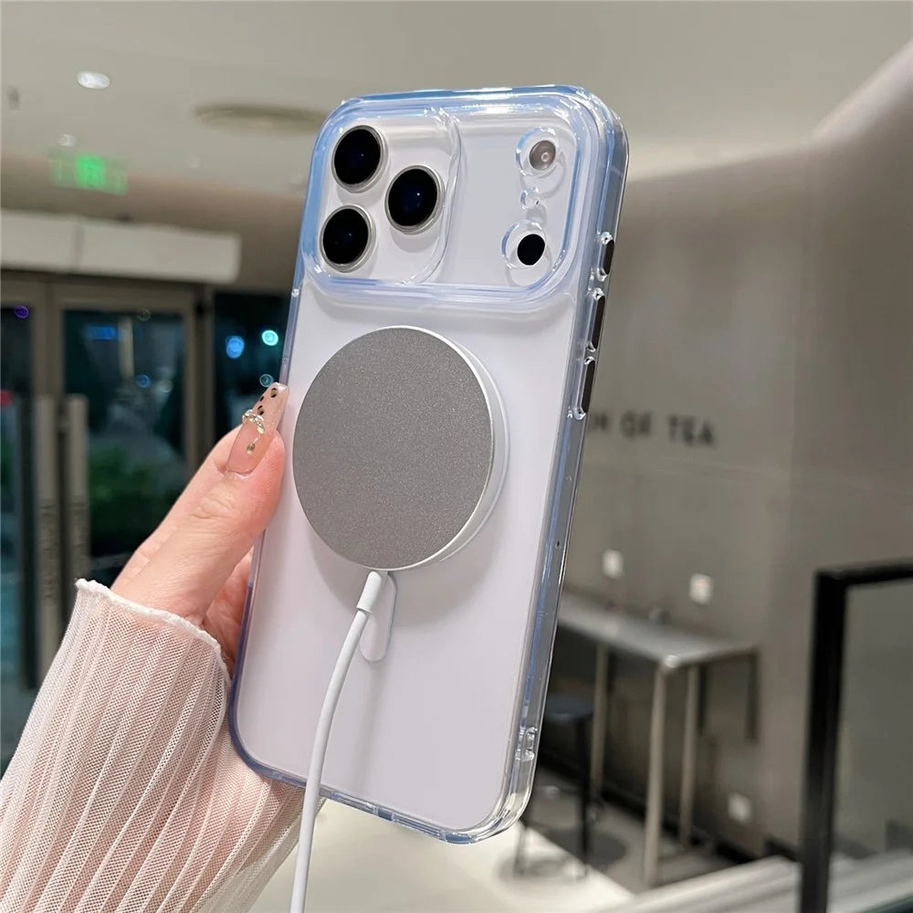 For iPhone 17 Pro Max Magnetic Case Matte Clear Phone Cover Compatible with MagSafe - 5