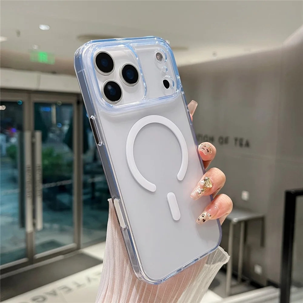 For iPhone 17 Pro Max Magnetic Case Matte Clear Phone Cover Compatible with MagSafe - 7