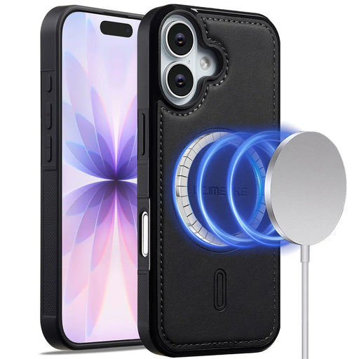 LC.IMEEKE L6 For iPhone 17 Case PU Leather Coated PC TPU Phone Cover Compatible with MagSafe - Black - 1