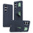 For Samsung Galaxy S25 FE Case Customizable Smart Key Control Wristband Kickstand PC + Silicone Phone Cover - Sapphire - 1