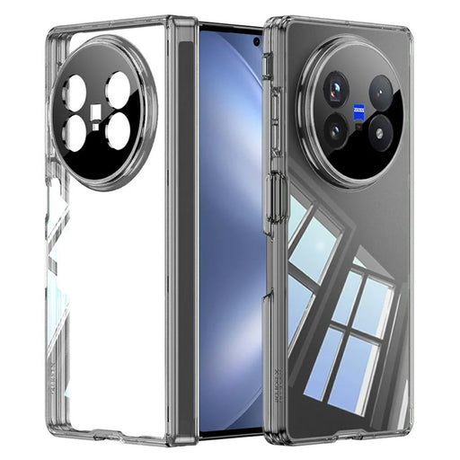 GKK For vivo X Fold5 5G Case Magnetic Hinge Design Clear TPU Phone Cover - Transparent Black - 1