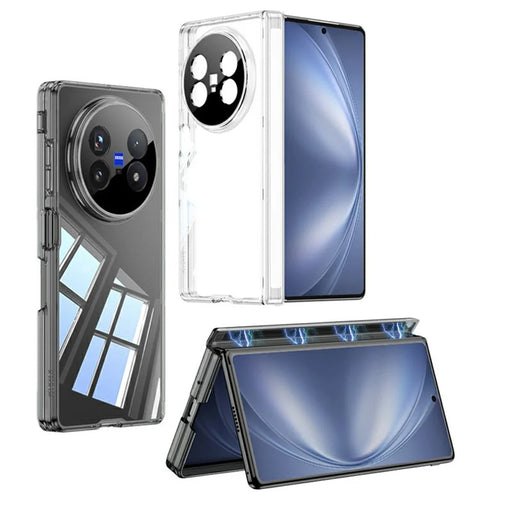 GKK For vivo X Fold5 5G Case Magnetic Hinge Design Clear TPU Phone Cover - Transparent Black - 2