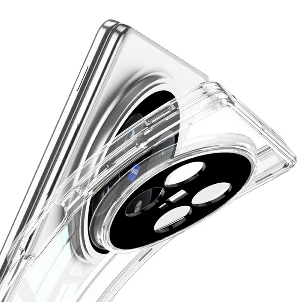 GKK For vivo X Fold5 5G Case Magnetic Hinge Design Clear TPU Phone Cover - Transparent Black - 7