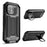 R-JUST For iPhone 17 Case PC + Silicone + Metal Back Cover with Tempered Glass Film - Black - 2