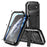 R-JUST For iPhone Air Case PC + Silicone + Metal Kickstand Phone Cover with Tempered Glass Film - Black - 1