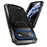 R-JUST For iPhone Air Case PC + Silicone + Metal Kickstand Phone Cover with Tempered Glass Film - Black - 3