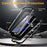 R-JUST For iPhone 17 Pro Max Case PC + Silicone + Metal Kickstand Phone Cover with Tempered Glass Film - Black - 5