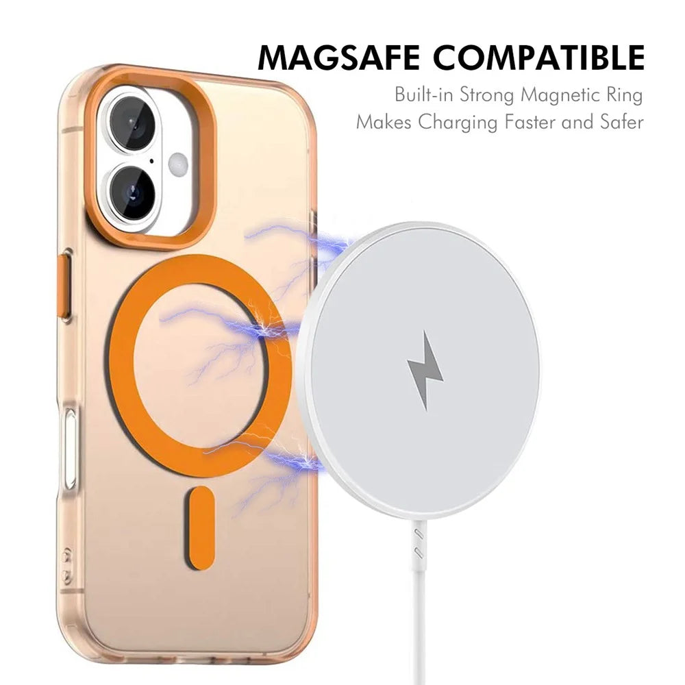 ENKAY HAT PRINCE For iPhone 17 Magnetic Case with 9H Screen Protector Clear PC Phone Cover - Orange - 3