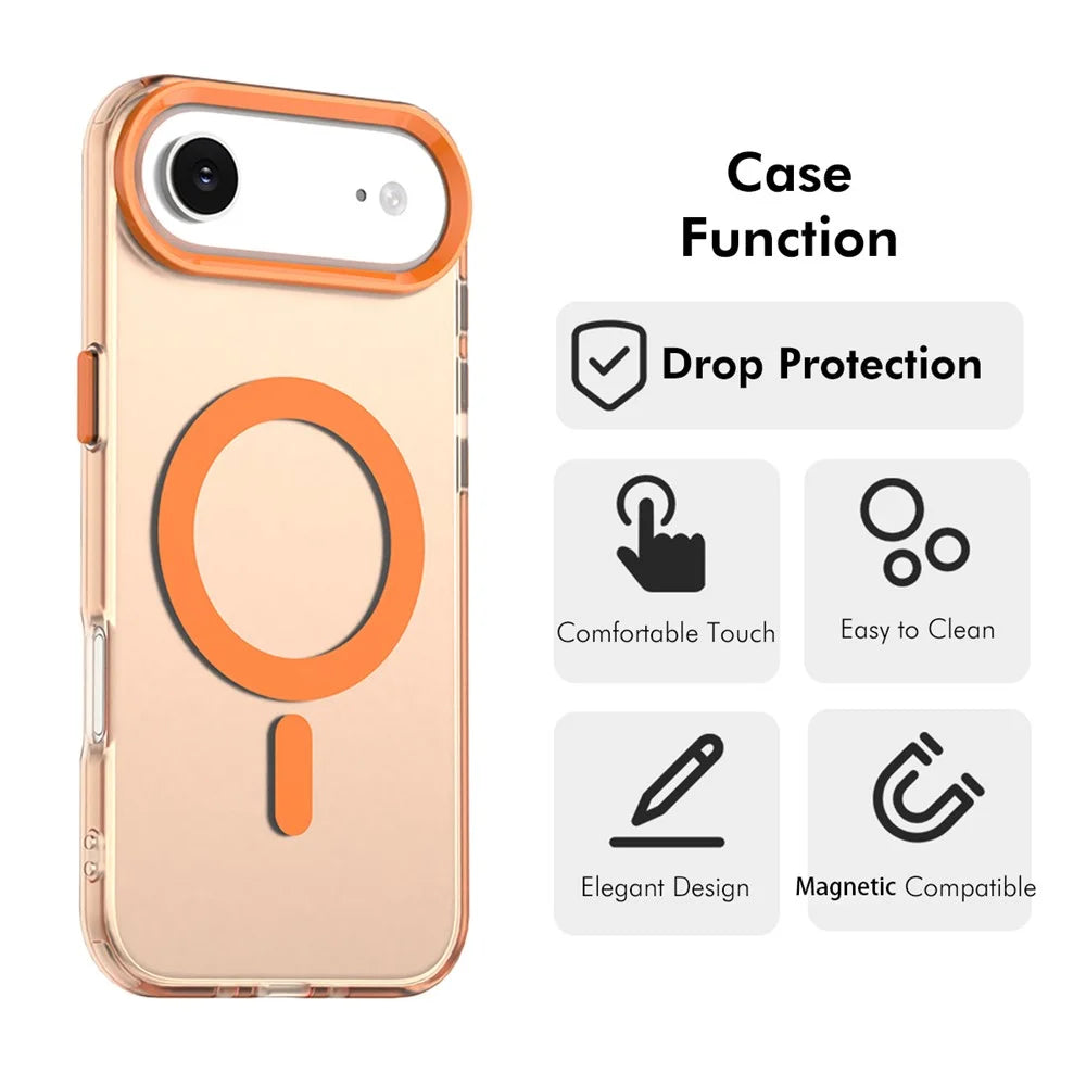 ENKAY HAT PRINCE For iPhone Air Magnetic Case with 9H Screen Protector Clear PC Phone Cover - Orange - 2
