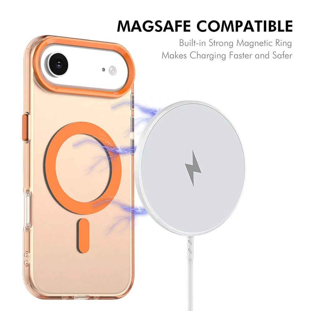 ENKAY HAT PRINCE For iPhone Air Magnetic Case with 9H Screen Protector Clear PC Phone Cover - Orange - 3