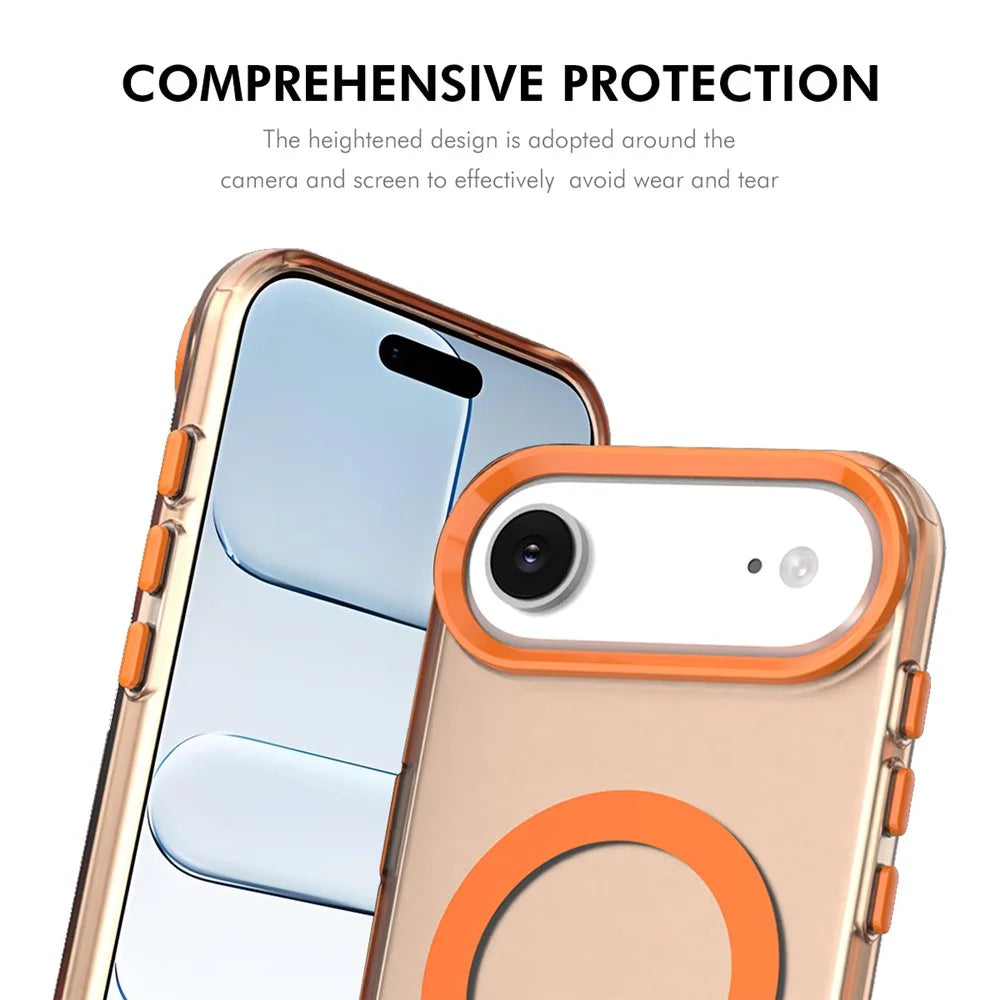 ENKAY HAT PRINCE For iPhone Air Magnetic Case with 9H Screen Protector Clear PC Phone Cover - Orange - 4