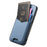 For iPhone 17 Pro Max Case Card Holder Kickstand Carbon Fiber Texture Back Cover - Blue - 2
