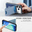 For iPhone 17 Pro Max Case Card Holder Kickstand Carbon Fiber Texture Back Cover - Blue - 4
