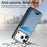 For iPhone 17 Pro Max Case Card Holder Kickstand Carbon Fiber Texture Back Cover - Blue - 5