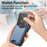 For iPhone 17 Pro Max Case Card Holder Kickstand Carbon Fiber Texture Back Cover - Blue - 6