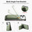 For iPhone 17 Pro Max Case Cloth Texture Leather + PC + TPU Phone Cover with Card Holder Kickstand - Green - 6