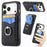 For iPhone 17 Pro Max Case Card Slots Ring Holder Kickstand Phone Cover - Black - 1
