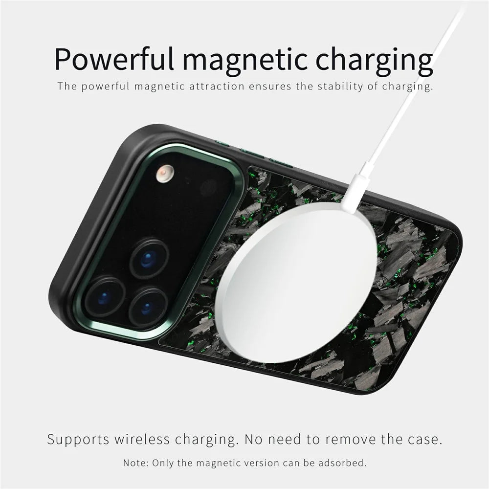 For iPhone 17 Pro Max Magnetic Case Large Texture Aramid Fiber + TPU Phone Cover with Metal Lens Frame - Red Lens Frame + Red - 6