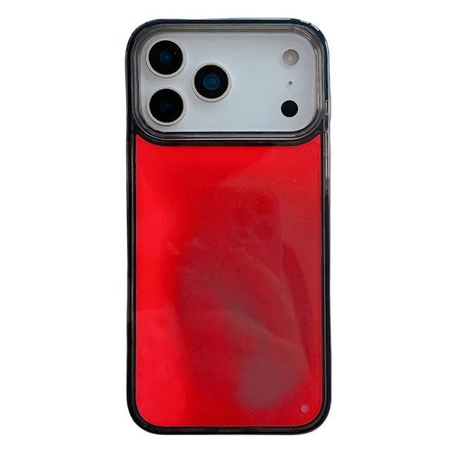 For iPhone 17 Pro Max Case Glow in the Dark Liquid Quicksand PC + TPU Phone Cover - Red - 1