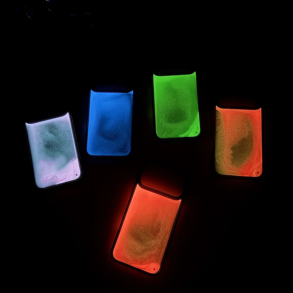 For iPhone 17 Pro Max Case Glow in the Dark Liquid Quicksand PC + TPU Phone Cover - Red - 4