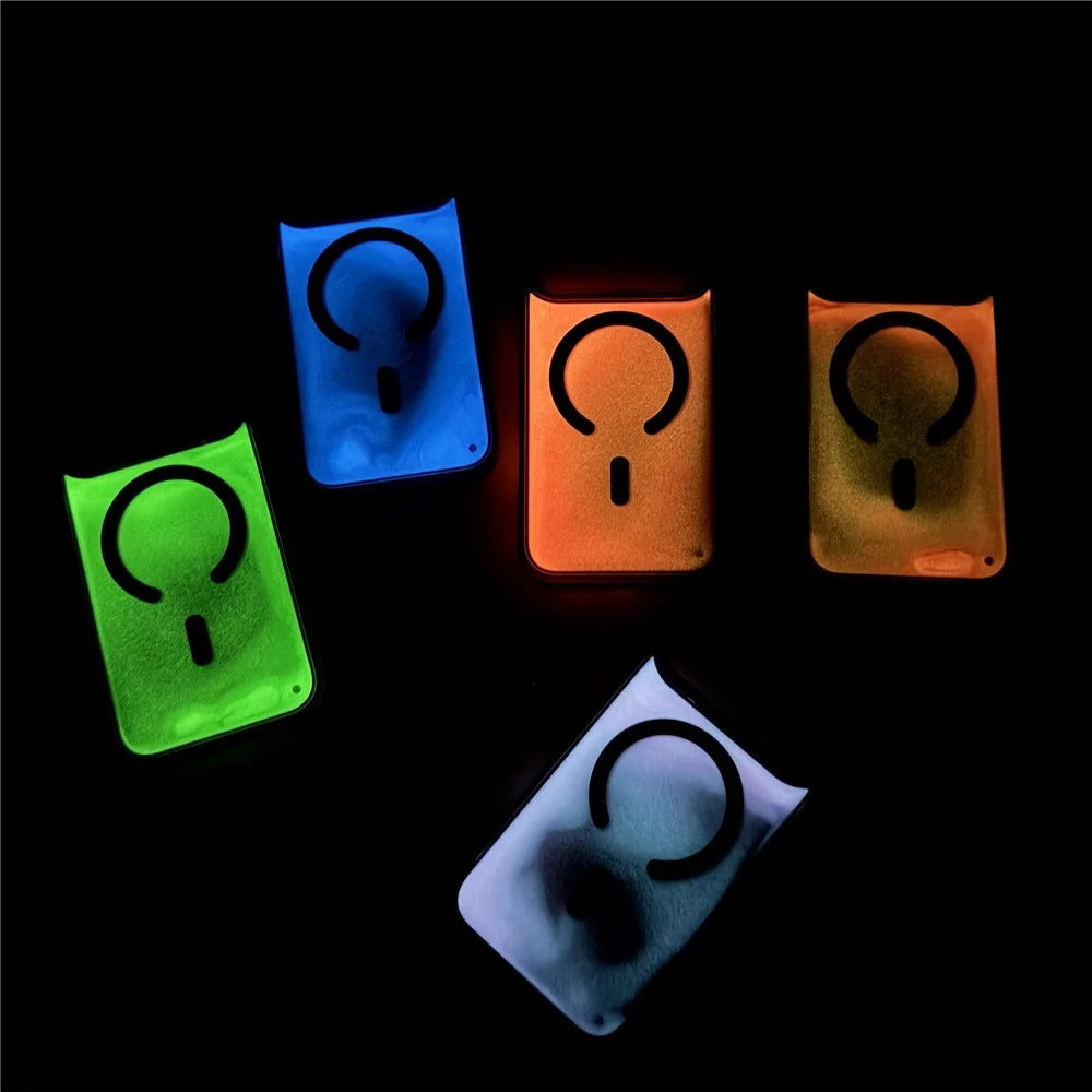 For iPhone 17 Pro Case Compatible with MagSafe Liquid Quicksand PC + TPU Luminous Phone Cover - Green - 6
