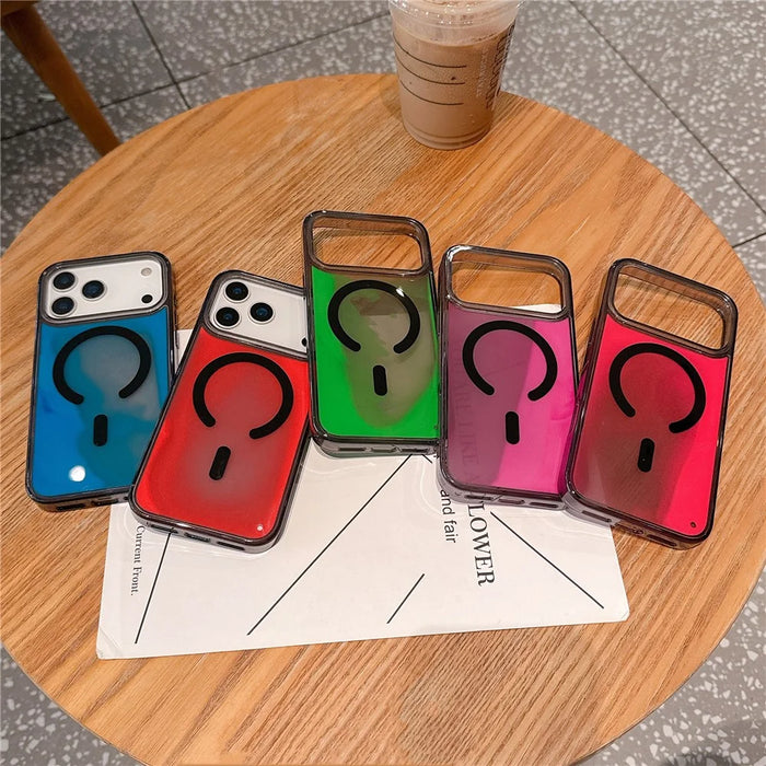 For iPhone 17 Pro Max Case Compatible with MagSafe Liquid Quicksand PC + TPU Luminous Phone Cover - Green - 5