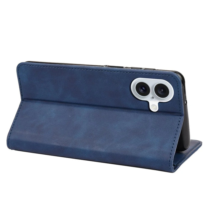 For iPhone 17 Case PU Leather Shockproof Protection Wallet Phone Cover - Blue - 4